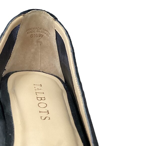 Talbots Black Edison Pom Ladies Flats 6.5W #183B - Picture 11 of 12
